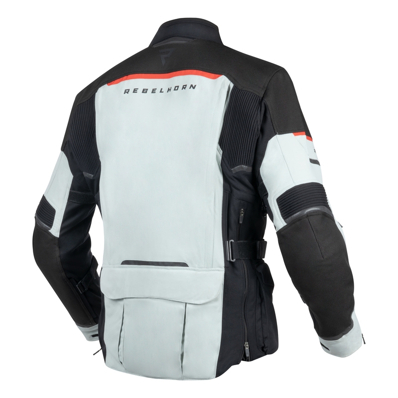 Giacca da moto Rebelhorn Range grigio-nero-rosso