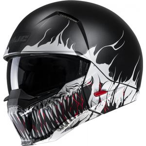 Casco aperto con maschera HJC i20 Scraw MC5SF rosso-bianco-nero