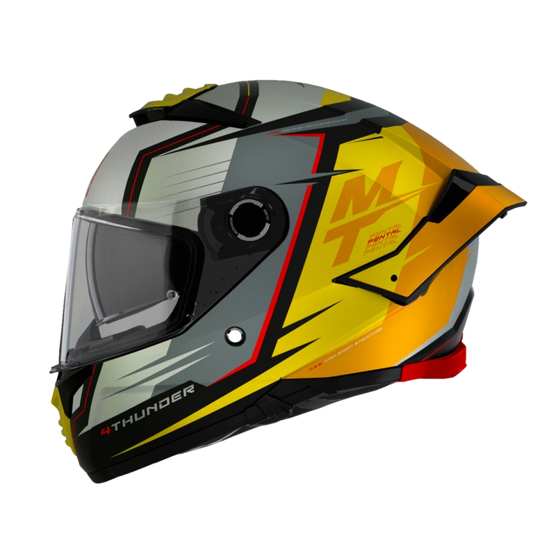 Integrální přilba na motorku MT Thunder 4 SV Pental B3 šedo-žlutá