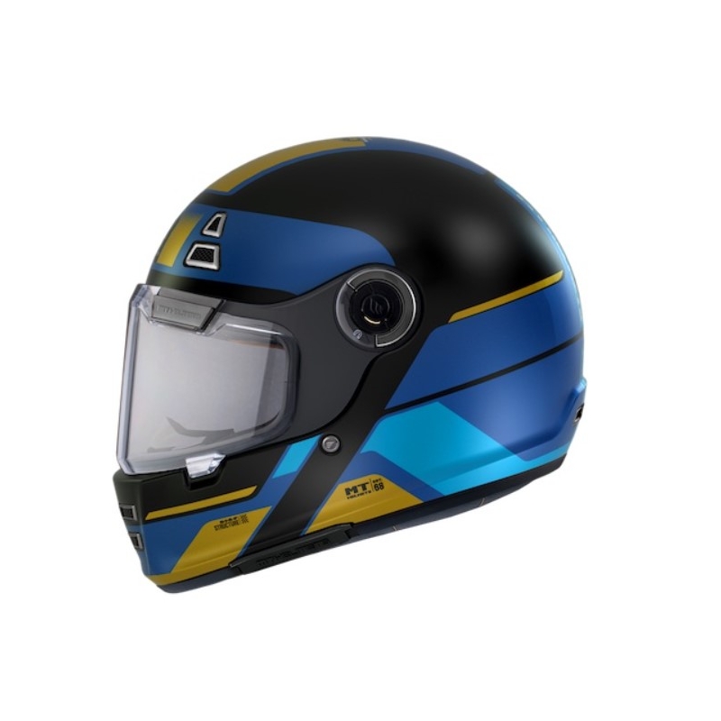 Casco moto integrale MT Jarama 68TH C7 nero-oro-blu Saldi