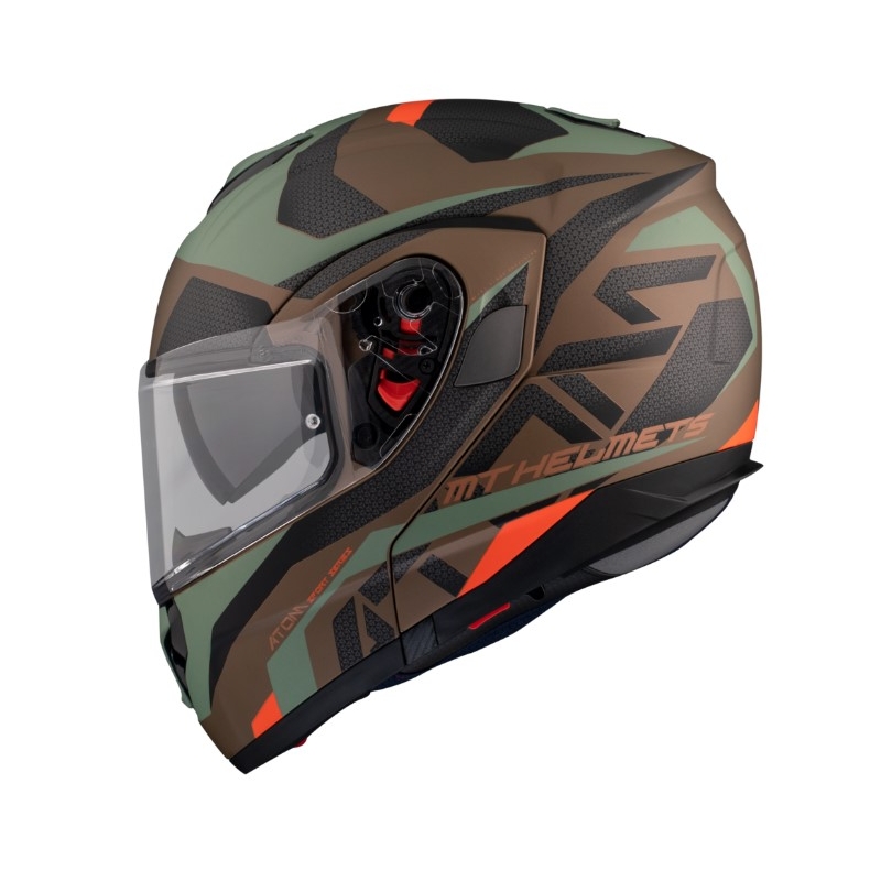 Casco moto MT Atom SV Skill A9 nero-verde-marrone Saldi