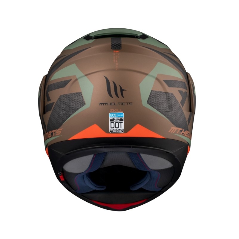 Casco moto MT Atom SV Skill A9 nero-verde-marrone Saldi