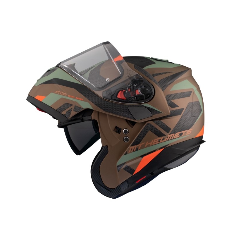 Casco moto MT Atom SV Skill A9 nero-verde-marrone Saldi