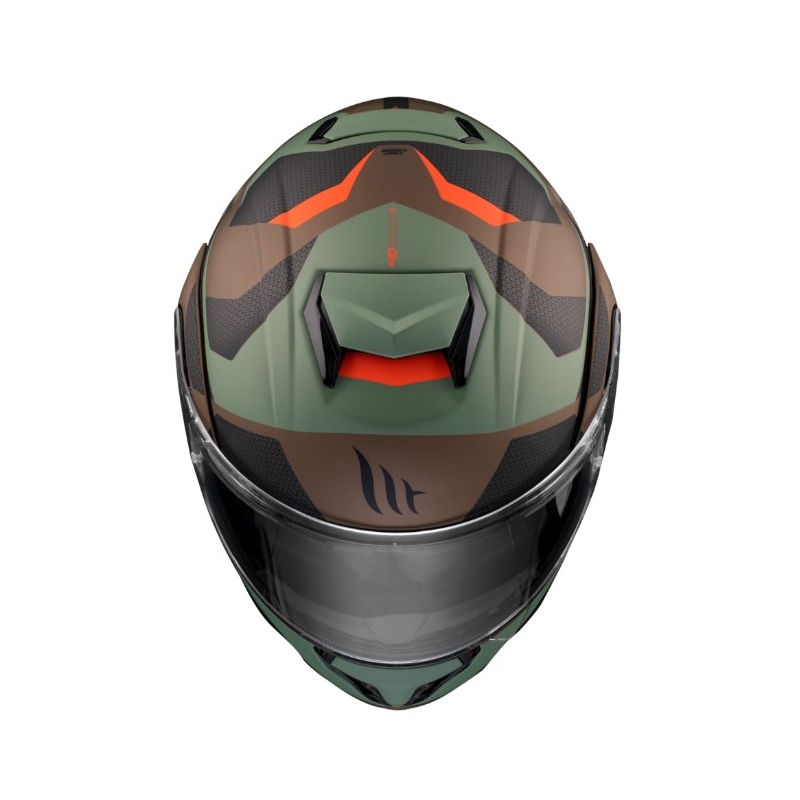 Casco moto MT Atom SV Skill A9 nero-verde-marrone Saldi