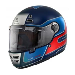 Casco moto integrale MT Jarama Baux D7 blu-rosso Saldi