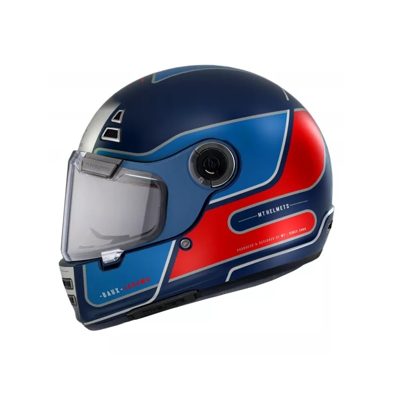 Casco moto integrale MT Jarama Baux D7 blu-rosso