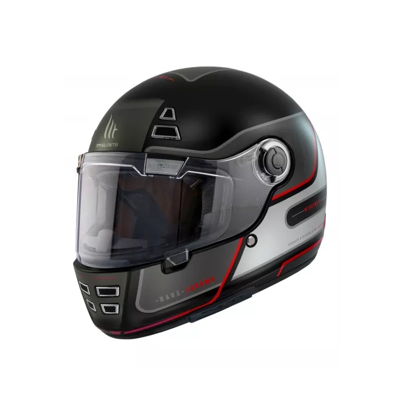 Casco moto integrale MT Jarama Baux E15 nero-grigio Saldi