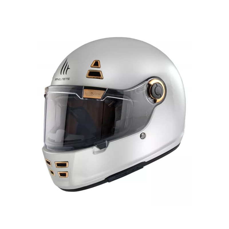 MT Jarama Solid A0 casco moto integrale bianco lucido