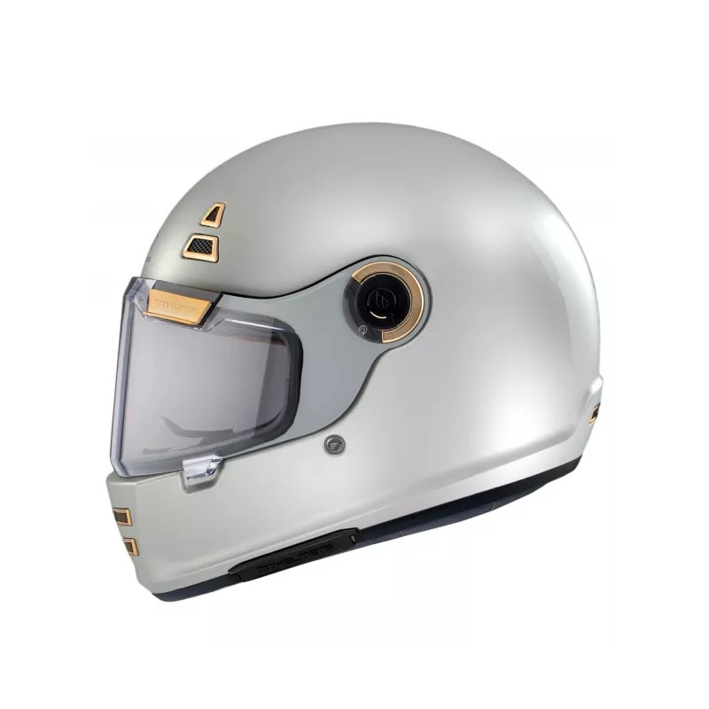 MT Jarama Solid A0 casco moto integrale bianco lucido
