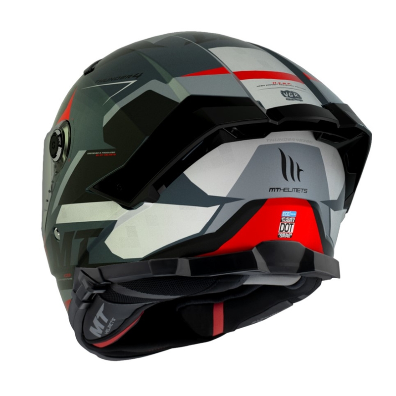 Casco moto integrale MT Thunder 4 SV Exeo nero-grigio-rosso