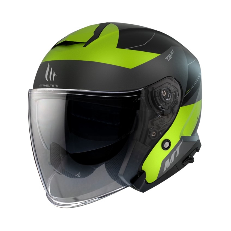 MT Thunder 3 SV Jet Cooper Casco moto aperto nero-grigio-giallo fluo Saldi