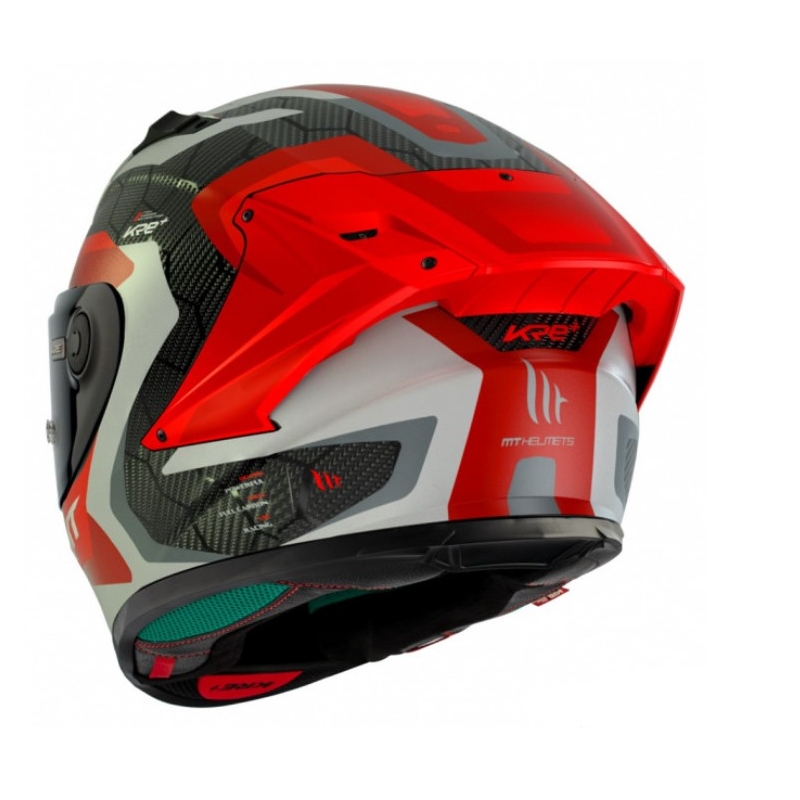 Integrální přilba na motorku MT KRE+ Carbon Powerful C15 šedo-červená