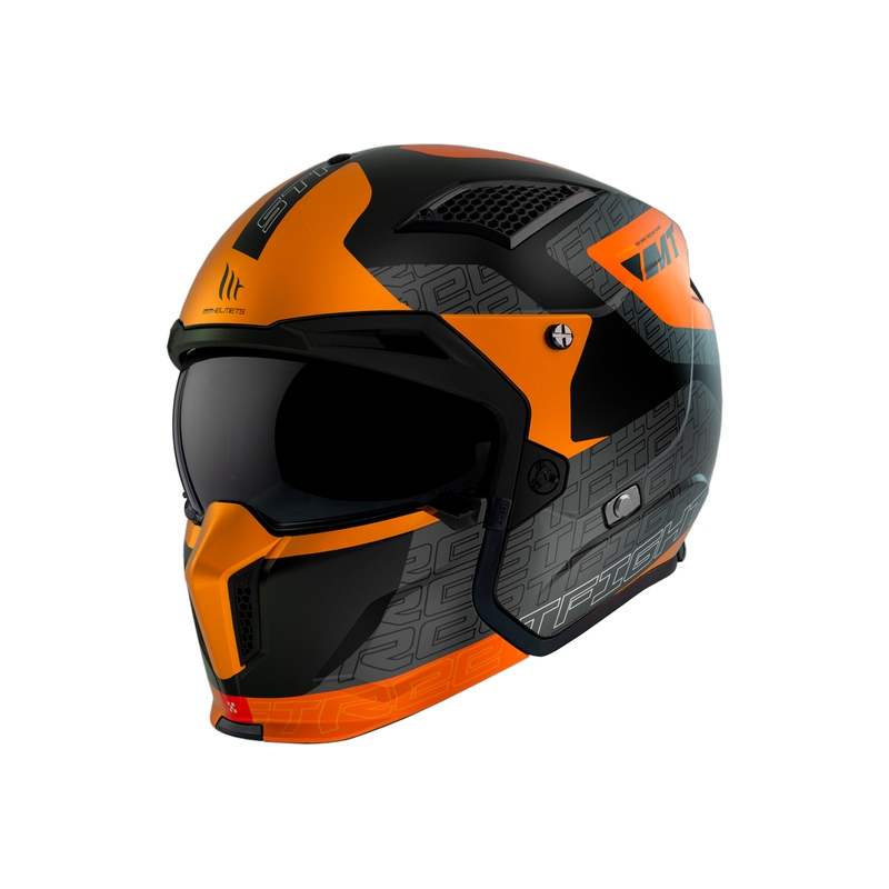Casco aperto con maschera MT Streetfighter SV Totem B4 nero-grigio-arancio