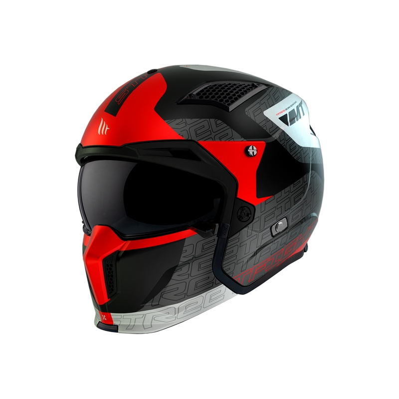 Casco aperto con maschera MT Streetfighter SV Totem B15 nero-grigio-bianco-rosso Saldi