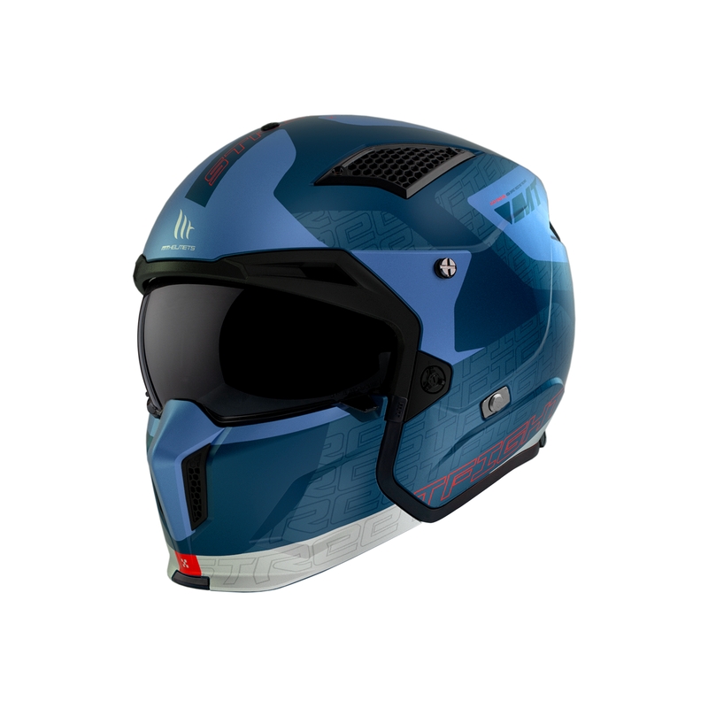 Casco aperto con maschera MT Streetfighter SV Totem C17 bianco-blu