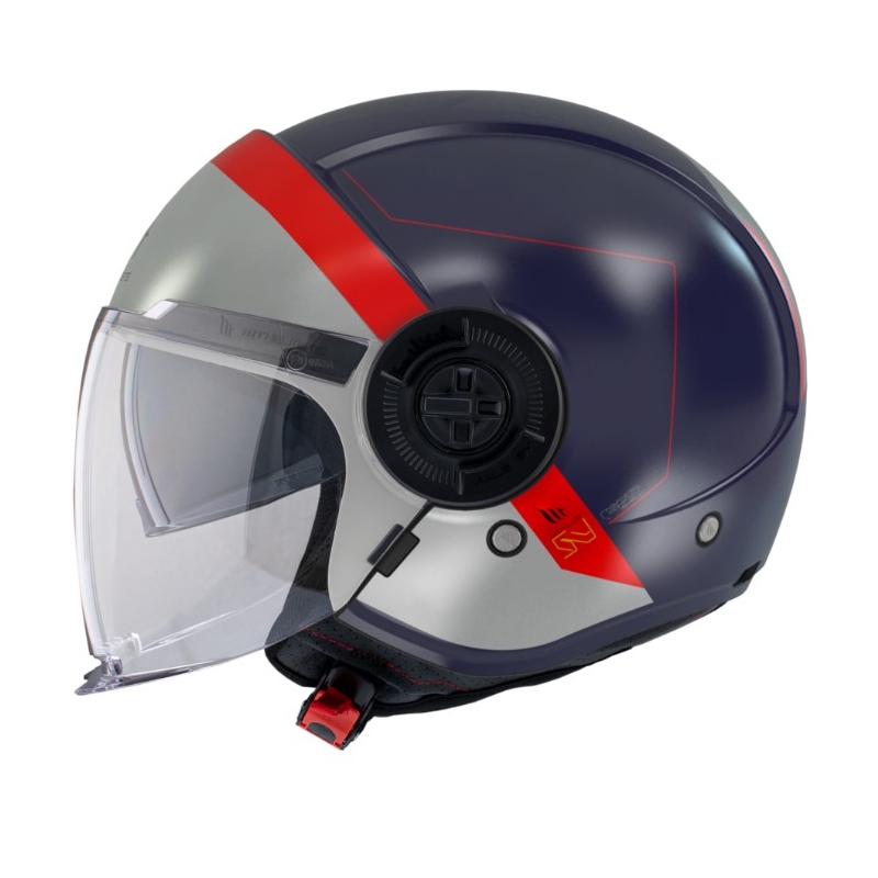 Casco moto aperto MT Viale SV 68 Unità D7 grigio-rosso-blu