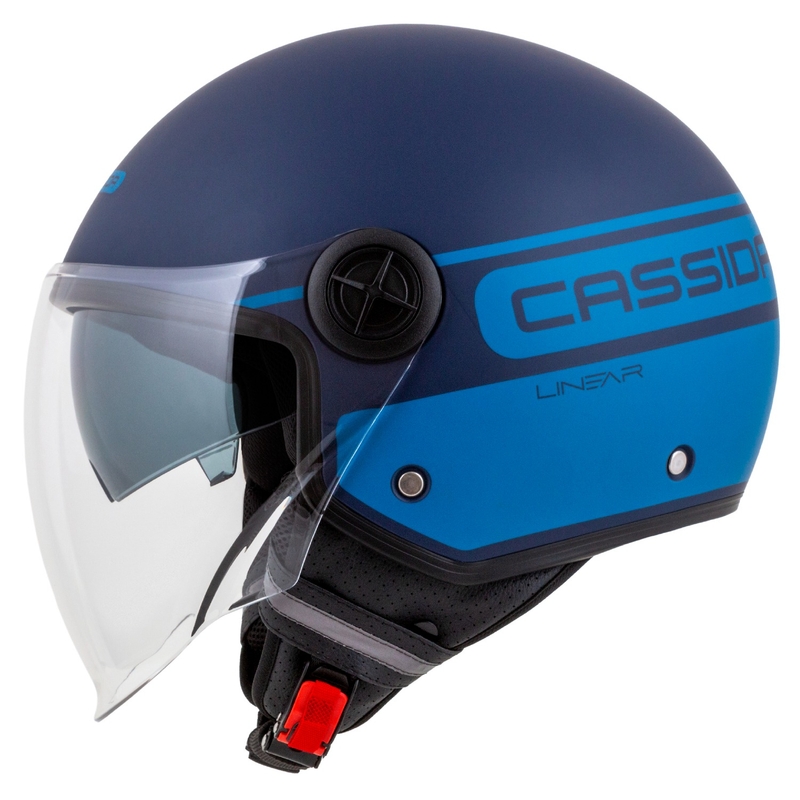 Casco moto aperto Cassida Handy Plus Linear blu