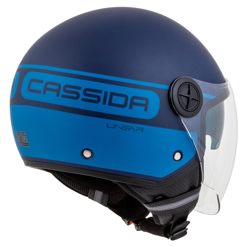 Casco moto aperto Cassida Handy Plus Linear blu