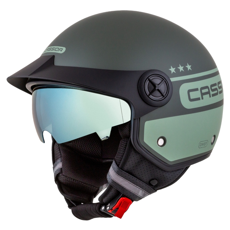 Casco moto aperto Cassida Handy Plus Chief verde