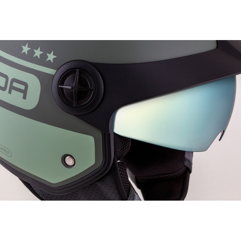 Casco moto aperto Cassida Handy Plus Chief verde