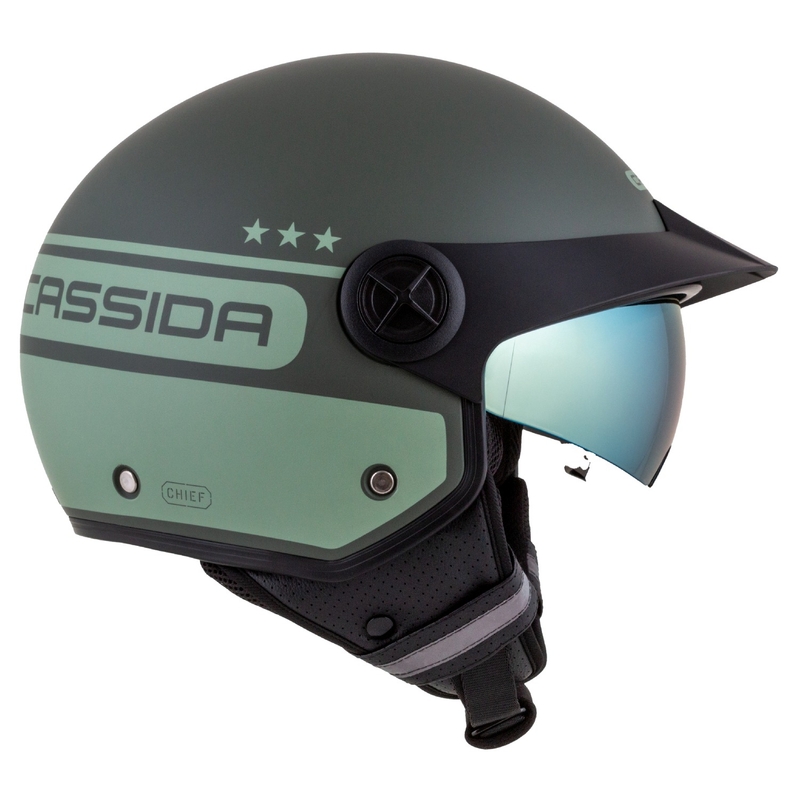 Casco moto aperto Cassida Handy Plus Chief verde