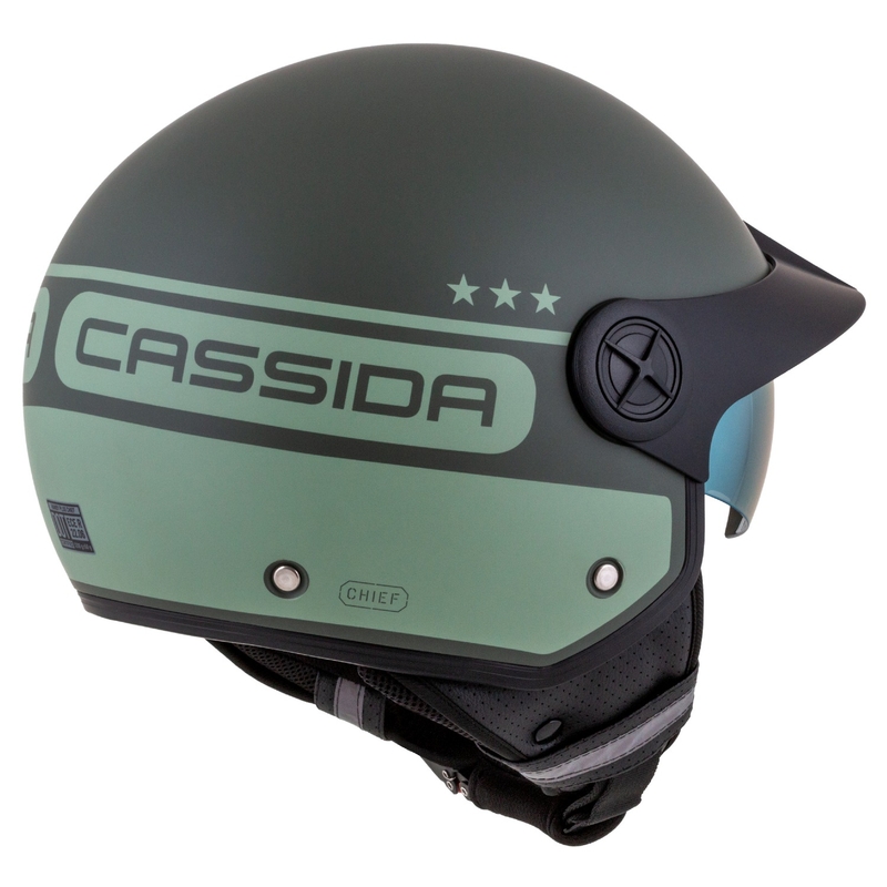 Casco moto aperto Cassida Handy Plus Chief verde