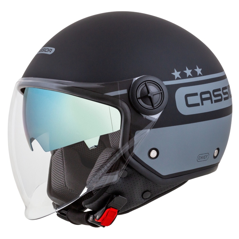 Casco moto aperto Cassida Handy Plus Chief grigio-nero