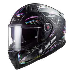 Casco moto integrale LS2 FF811 Vector II Tropical bianco-viola-nero