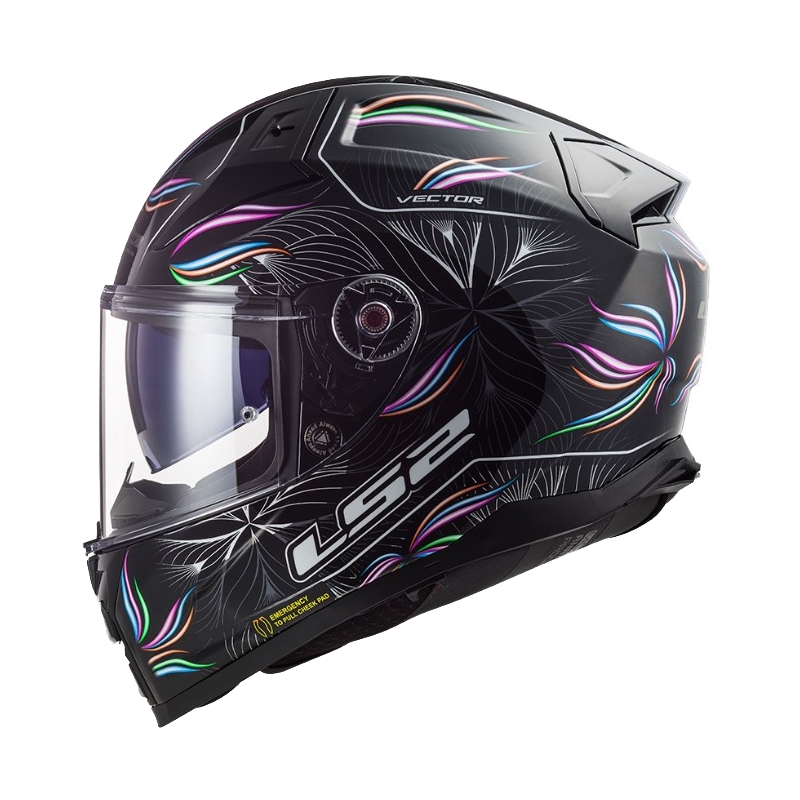 Casco moto integrale LS2 FF811 Vector II Tropical bianco-viola-nero