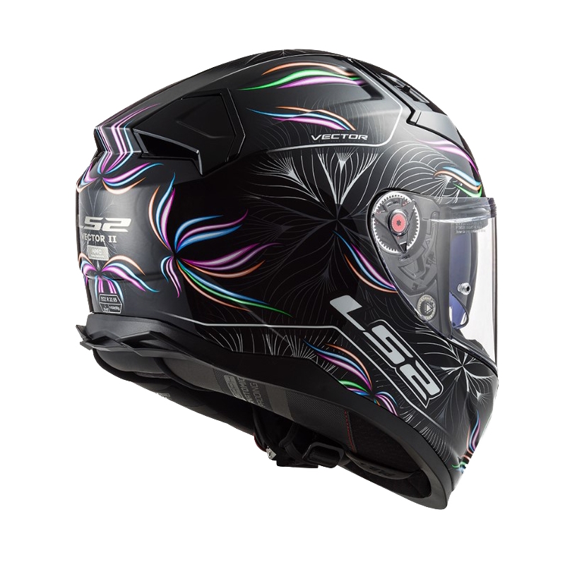 Casco moto integrale LS2 FF811 Vector II Tropical bianco-viola-nero