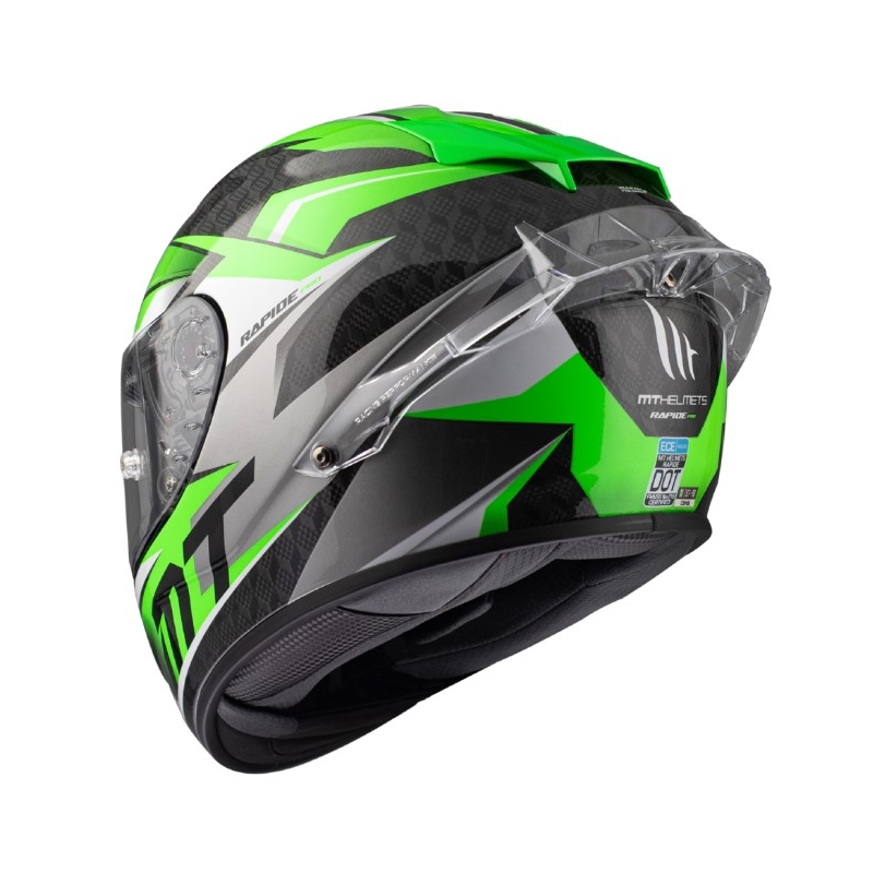 Casco moto integrale MT Rapide Pro Fugaz A6 nero-grigio-bianco-verde vendita Saldi