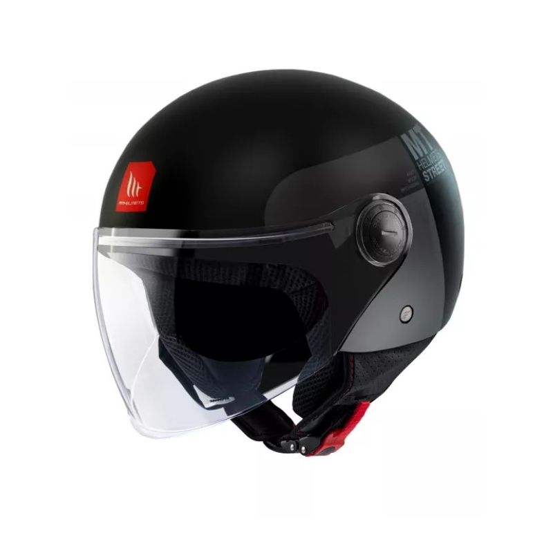 MT Street Inboard D2 Casco moto aperto nero-grigio Saldi