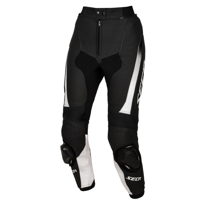 Pantaloni da moto da donna SECA SRS II in bianco e nero Saldi
