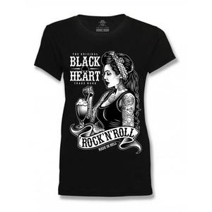 Maglietta donna nera Heart Pin Up Shake Nero