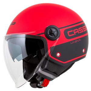 Casco moto Cassida Handy Plus Linear Open Rosso-Nero