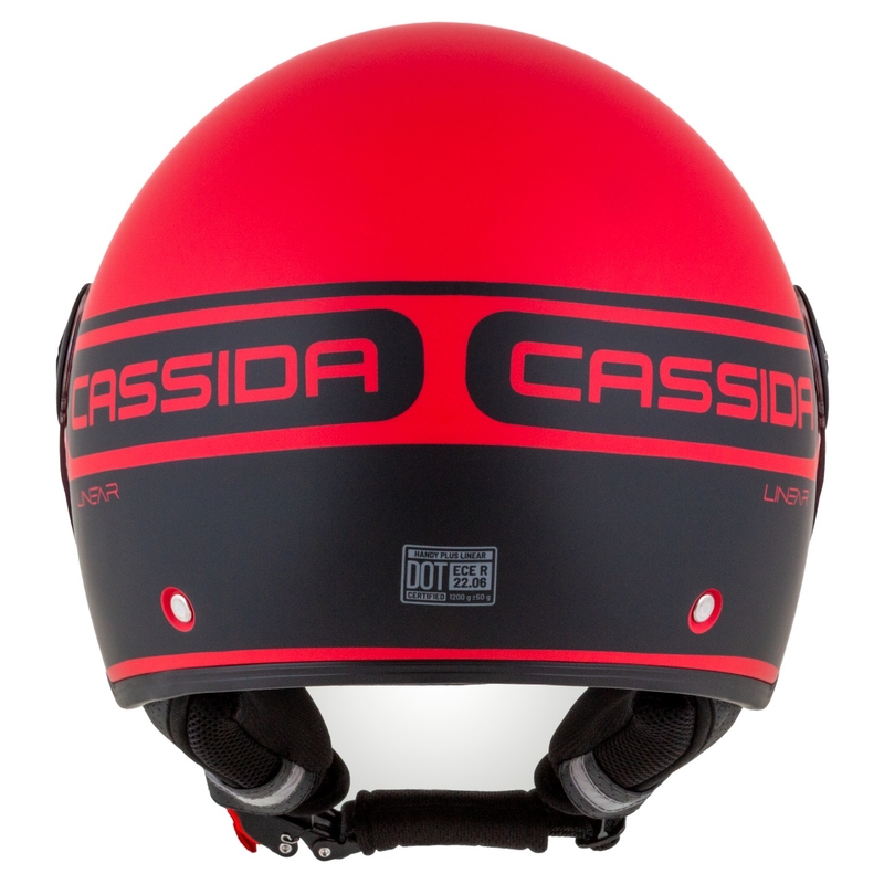 Casco moto Cassida Handy Plus Linear Open Rosso-Nero