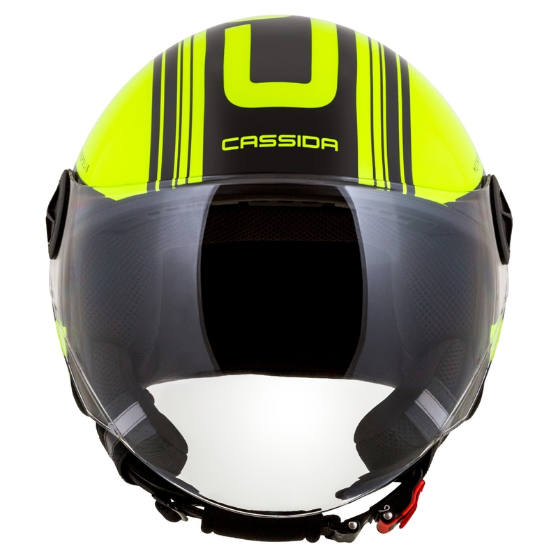 Casco moto aperto Cassida Handy Metropolis Safety giallo fluo-nero-riflettente grigio