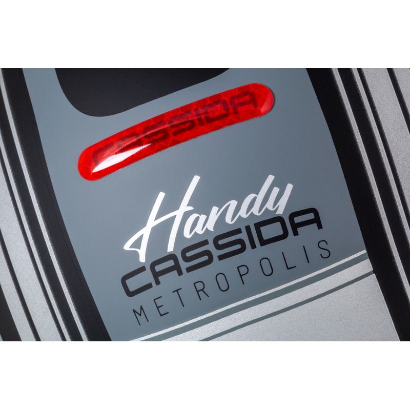 Casco da moto aperto Cassida Handy Metropolis Vision nero-grigio riflettente