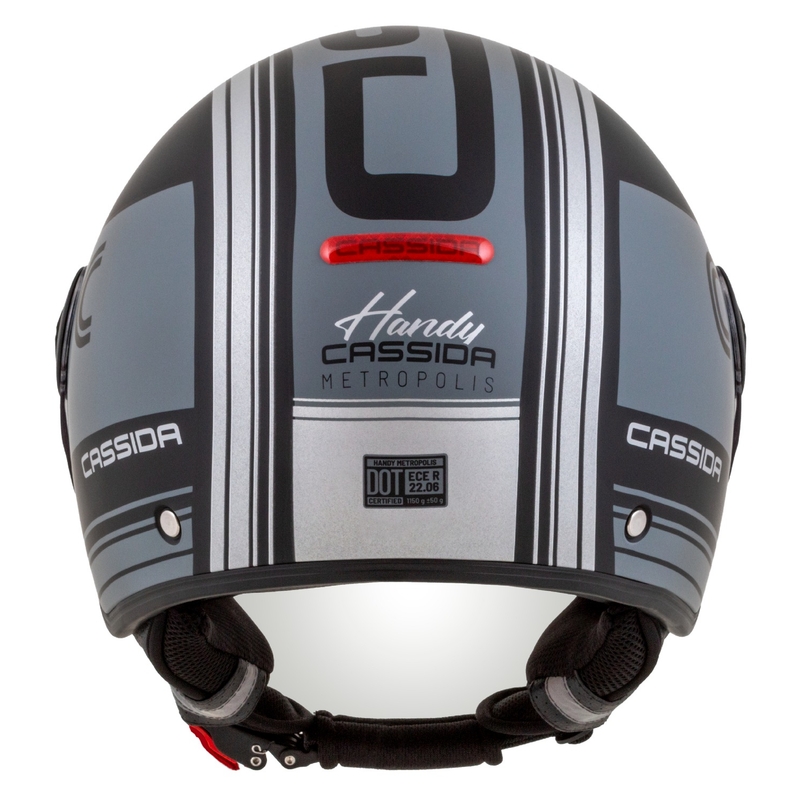 Casco da moto aperto Cassida Handy Metropolis Vision nero-grigio riflettente