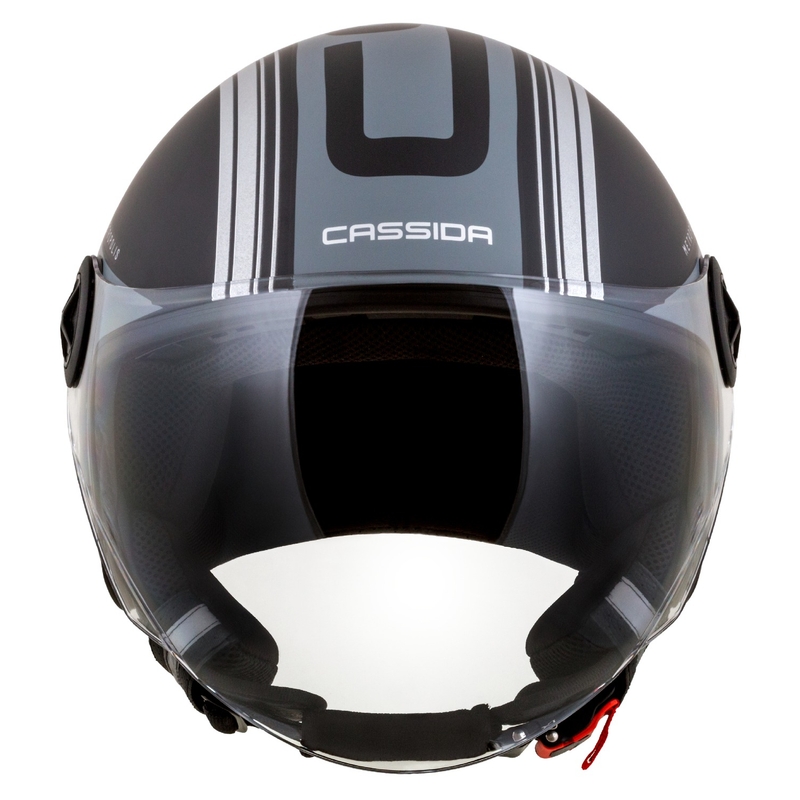 Casco da moto aperto Cassida Handy Metropolis Vision nero-grigio riflettente