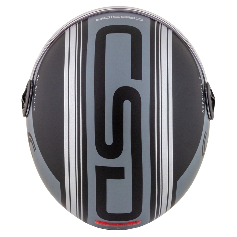 Casco da moto aperto Cassida Handy Metropolis Vision nero-grigio riflettente