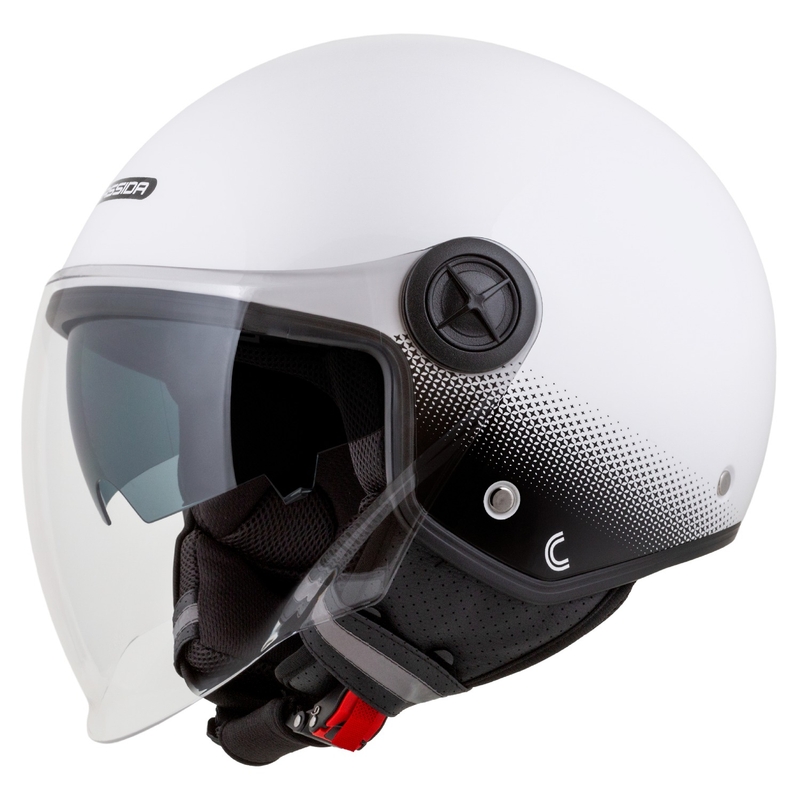 Casco moto aperto Cassida Handy Plus bianco-nero