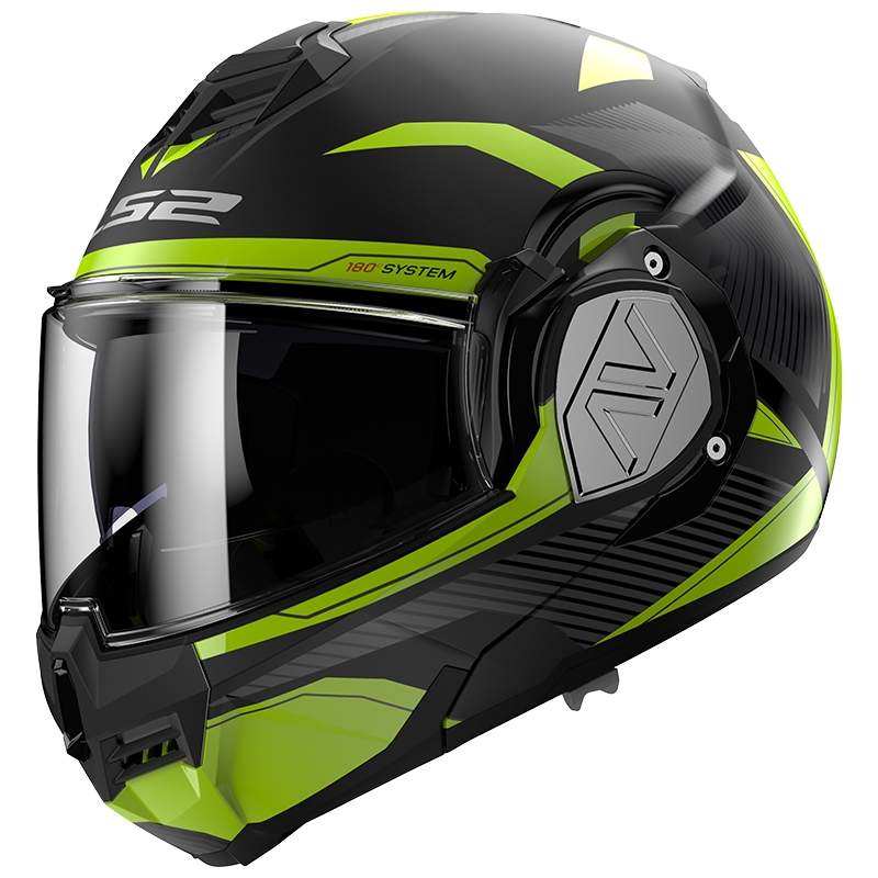 Casco moto ribaltabile LS2 FF906 Advant Revo nero-giallo fluo opaco