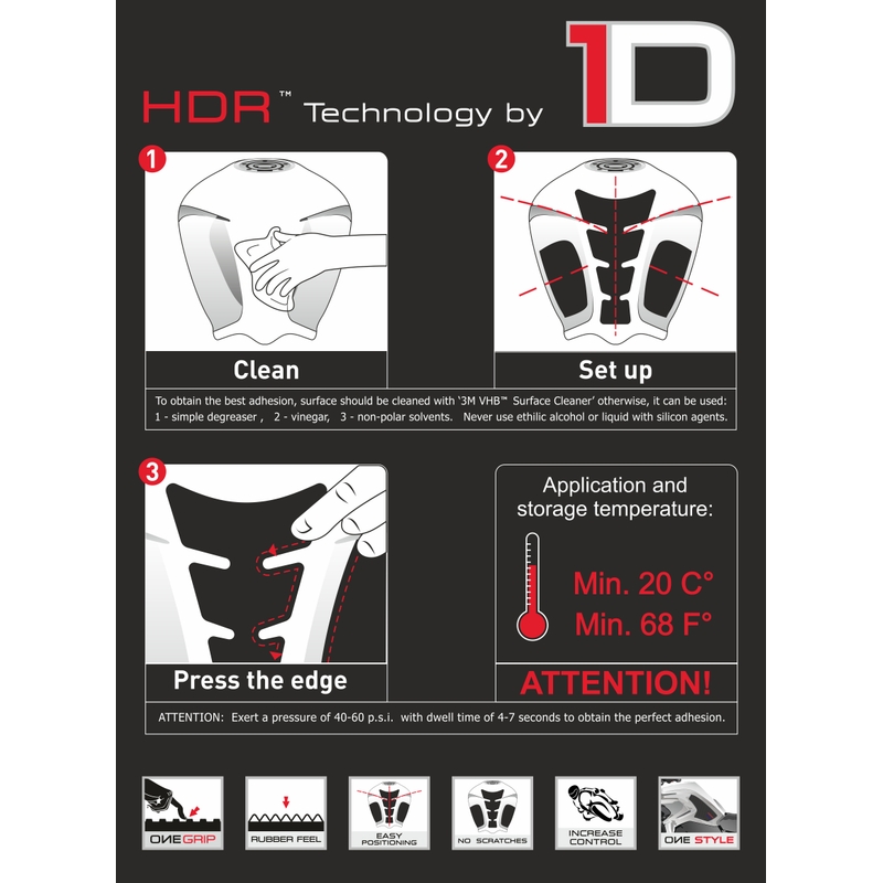 Coperchio del serbatoio - tankpad Print HDR nero