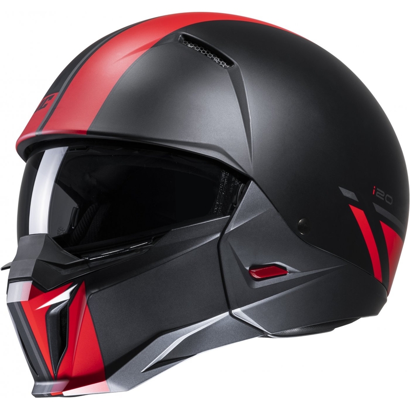 Casco aperto con maschera HJC i20 Batol MC1SF rosso-nero Saldi