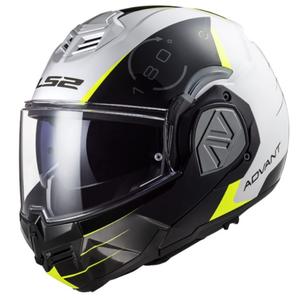 Casco moto ribaltabile LS2 FF906 Advant Codex 06 nero-bianco-giallo fluo
