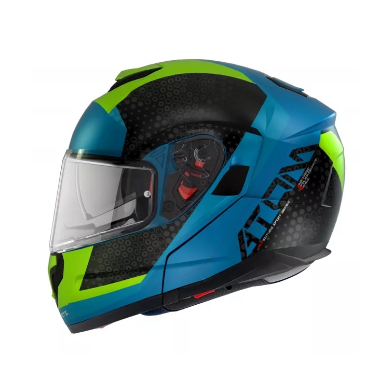 Casco moto apribile MT Atom SV Adventure A7 nero-verde-blu