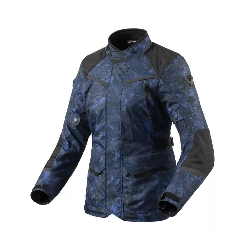 Giacca moto donna Revit Voltiac 3 H2O camo blu Saldi