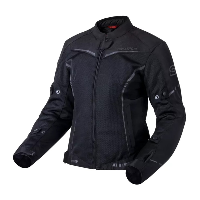 Giacca da moto Ozone Jet II nera da donna Saldi