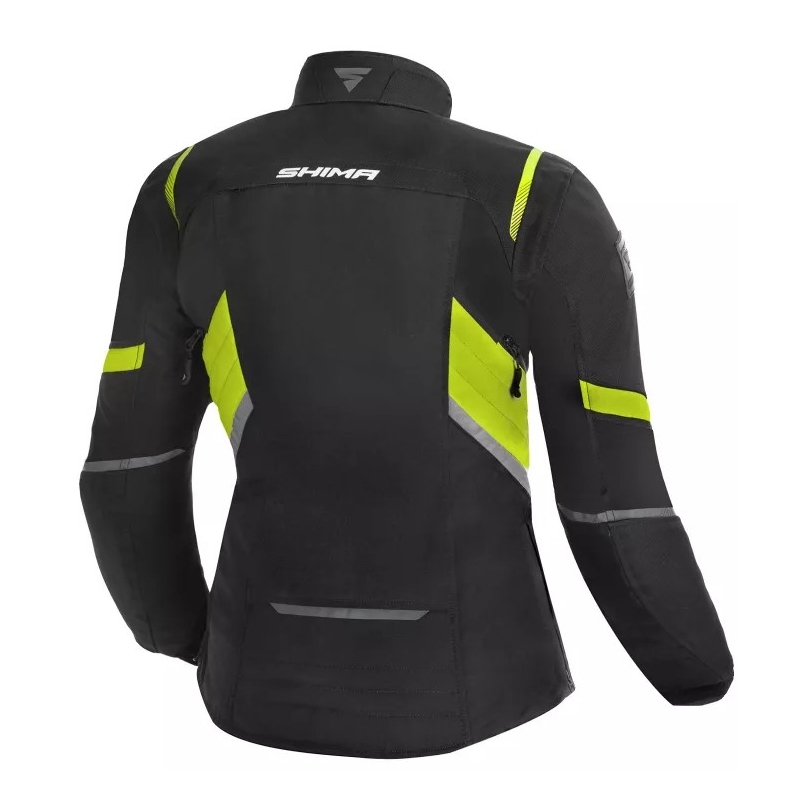 Giacca da moto da donna Shima Rush nero-giallo fluo Saldi